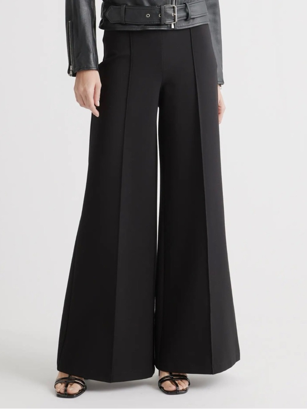 Quince Ultra-Stretch Ponte Super Wide Leg Pants - Picture 2 of 9